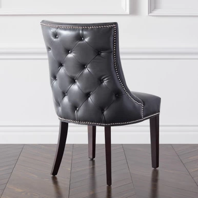 Versailles Leather Dining Chair - Espresso 6 Versailles Leather Dining Chair - Espresso - Image 4