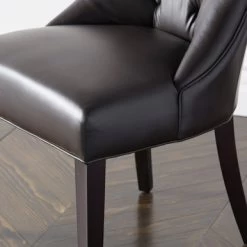 Nottingham Leather Dining Chair - Espresso -furniture 013800039 3 77756.1690272145.386.513