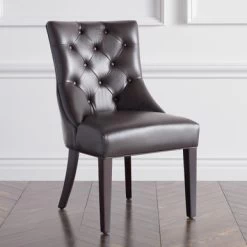 Nottingham Leather Dining Chair - Espresso -furniture 013800039 38039.1690272144.386.513