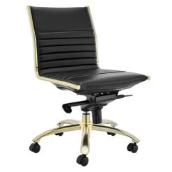 Darby Low Back Office Chair - Black/Brushed Gold -furniture 603922981 87835.1690292088.386.513