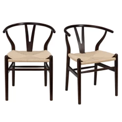 Tia Dining Chair Walnut/Natural - Set Of 2
