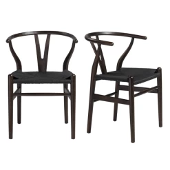 Tia Dining Chair Walnut/Black - Set Of 2
