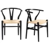 Tia Dining Chair Black/Natural - Set Of 2 -furniture webimage 013191573 1