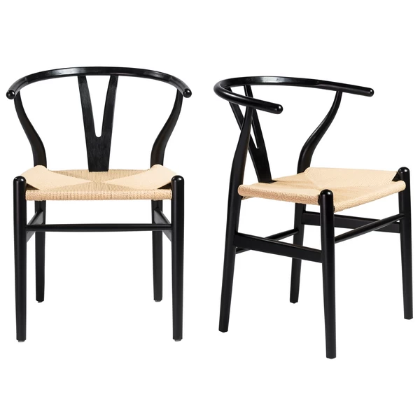 Tia Dining Chair Black/Natural - Set Of 2 3 Tia Dining Chair Black/Natural - Set Of 2