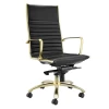 Darby High Back Office Chair - Black/Gold -furniture webimage 120121155 jpg