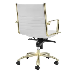 Darby Low Back Office Chair - White/Gold -furniture webimage 120130937 4 jpg