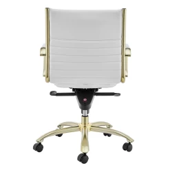 Darby Low Back Office Chair - White/Gold -furniture webimage 120130937 5 jpg