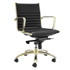 Darby Low Back Office Chair - Black/Gold -furniture webimage 120171407 1 jpg