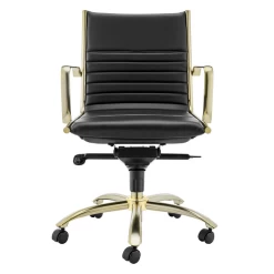 Darby Low Back Office Chair - Black/Gold -furniture webimage 120171407 2 jpg