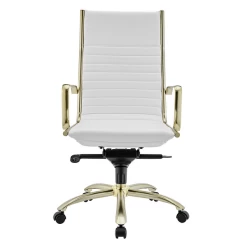 Darby High Back Office Chair - White/Gold -furniture webimage 120174437 2 jpg