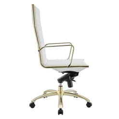 Darby High Back Office Chair - White/Gold -furniture webimage 120174437 3 jpg