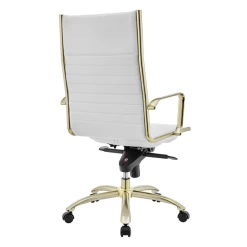 Darby High Back Office Chair - White/Gold -furniture webimage 120174437 4 jpg