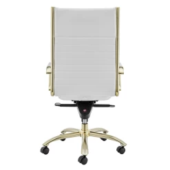 Darby High Back Office Chair - White/Gold -furniture webimage 120174437 5 jpg