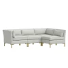 Zara 4 PC Sectional -furniture webimage 601140729 VELVET LIGHT GREY BRASS jpg