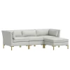 Zara 4 PC Ottoman Sectional 1 Zara 4 PC Ottoman Sectional -furniture webimage 601181712 VELVET LIGHT GREY BRASS jpg