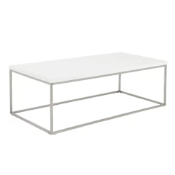 Cory Rectangle Coffee Table - White/Silver 9 Cory Rectangle Coffee Table - White/Silver -furniture webimage 602140178 ALT1