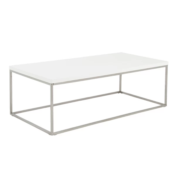 Cory Rectangle Coffee Table - White/Silver 4 Cory Rectangle Coffee Table - White/Silver - Image 2