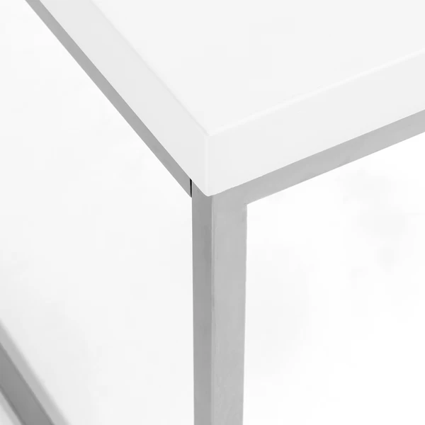 Cory Rectangle Coffee Table - White/Silver 6 Cory Rectangle Coffee Table - White/Silver - Image 4
