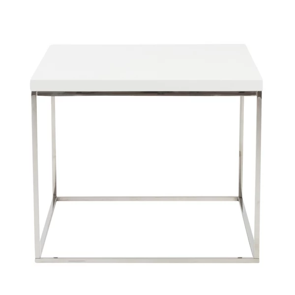 Cory Side Table - White/Silver 3 Cory Side Table - White/Silver