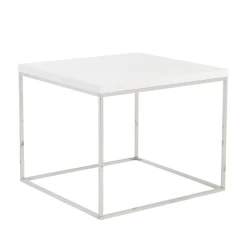 Cory Side Table - White/Silver 5 Cory Side Table - White/Silver -furniture webimage 602495820 ALT1