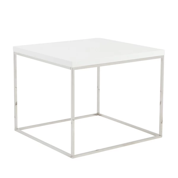 Cory Side Table - White/Silver 4 Cory Side Table - White/Silver - Image 2
