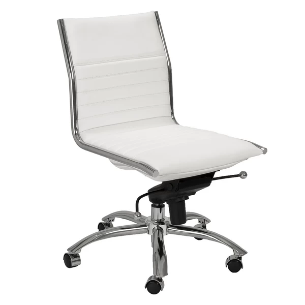 Darby Low Back Desk Chair - White/Chrome 3 Darby Low Back Desk Chair - White/Chrome