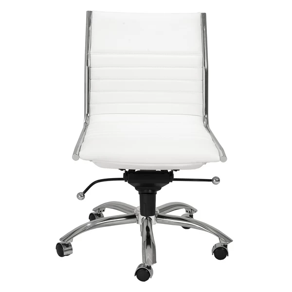 Darby Low Back Desk Chair - White/Chrome 4 Darby Low Back Desk Chair - White/Chrome - Image 2