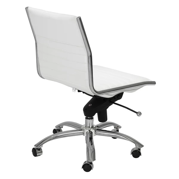 Darby Low Back Desk Chair - White/Chrome 6 Darby Low Back Desk Chair - White/Chrome - Image 4