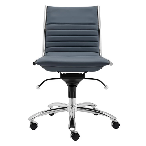 Darby Low Back Office Chair - Blue/Chrome 4 Darby Low Back Office Chair - Blue/Chrome - Image 2