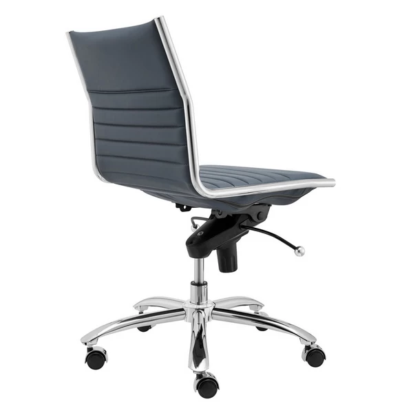 Darby Low Back Office Chair - Blue/Chrome 6 Darby Low Back Office Chair - Blue/Chrome - Image 4