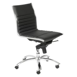 Darby Low Back Office Chair - Black/Chrome