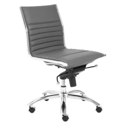 Darby Low Back Office Chair - Grey/Chrome