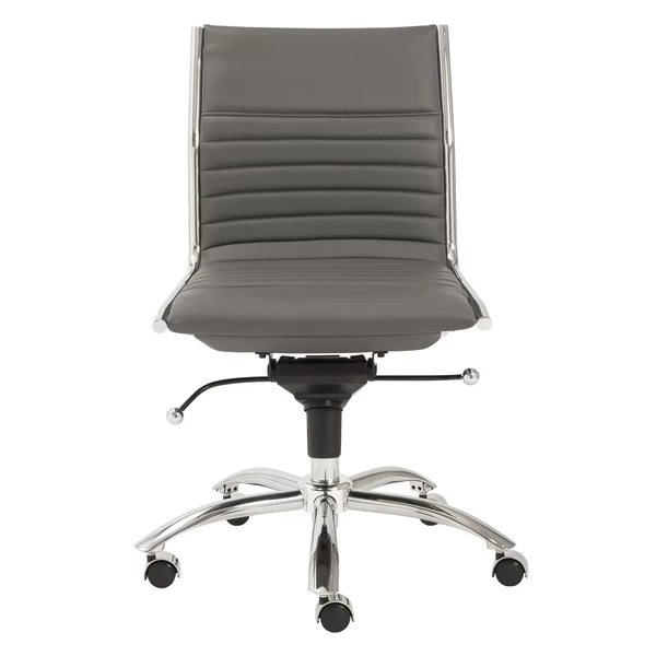Darby Low Back Office Chair - Grey/Chrome 4 Darby Low Back Office Chair - Grey/Chrome - Image 2
