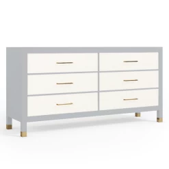 Monterey 6 Drawer Dresser - French Grey/White