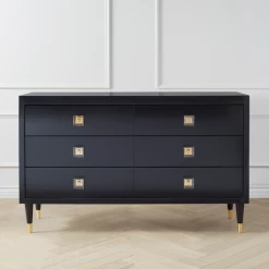 Uptown 6 Drawer Dresser - Black