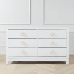 Artisan 6 Drawer Dresser - White/Gold