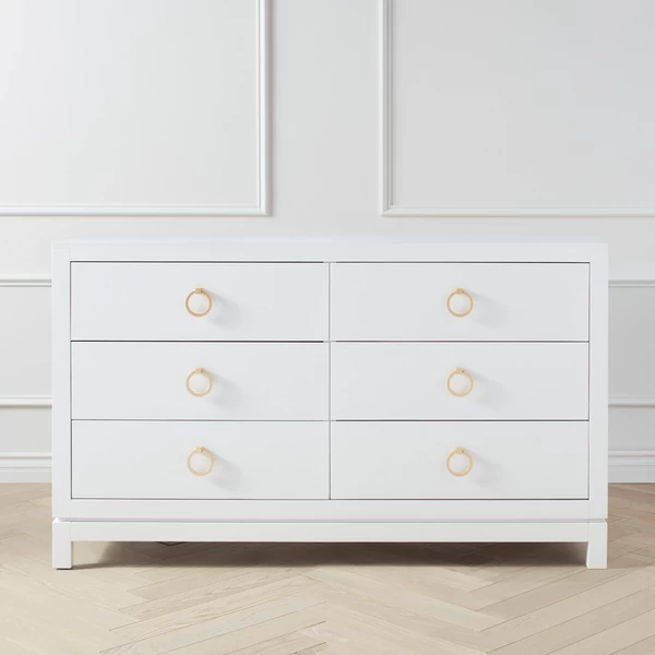 Artisan 6 Drawer Dresser - White/Gold 3 Artisan 6 Drawer Dresser - White/Gold